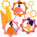 Image: Rundes Icon mit rotem „Play“-Symbol und lila Bildlaufleiste vor grünem Hintergrund. Image: Rundes Icon mit rotem „Play“-Symbol und lila Bildlaufleiste vor grünem Hintergrund.